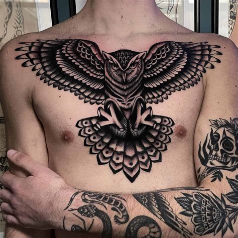 There is some overlap between these meanings and those of owls in general, yet a snowy owl is symbolic in particular. . Owl sternum tattoo